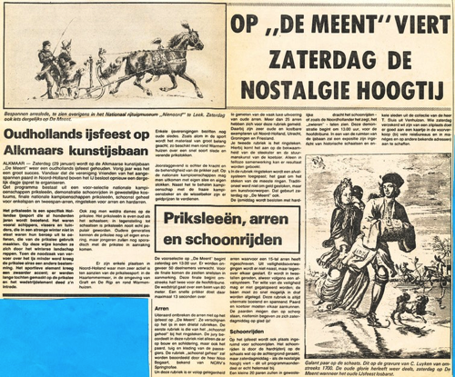 19770127-OnzeKrantAlkmaar Oudhollands Feest, Priksleeën 19770127-OnzeKrantAlkmaar Oudhollands Feest, Priksleeën